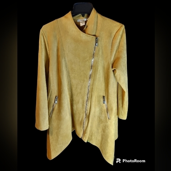 Chic Gold Asymmetrical Women's Jacket - Picture 10 of 16
